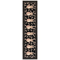 SAFAVIEH Chelsea Eldon Bordered Runner Rug, Black, 2'6" x 10'