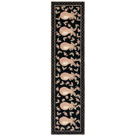 SAFAVIEH Chelsea Eldon Bordered Runner Rug, Black, 2'6" x 10'