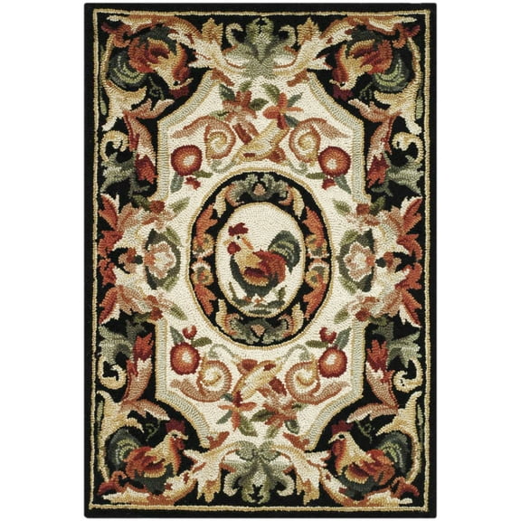 SAFAVIEH Chelsea Elinor Animal Wool Area Rug, Ivory/Black, 1'8" x 2'6"