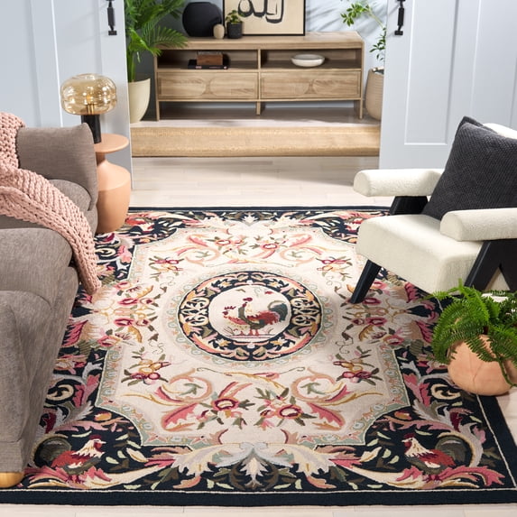 Safavieh Chelsea Elinor Animal Wool Area Rug, Ivory/Black, 3'9" x 5'9"