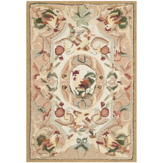 SAFAVIEH Chelsea Elinor Animal Wool Area Rug, Taupe, 1'8" x 2'6"