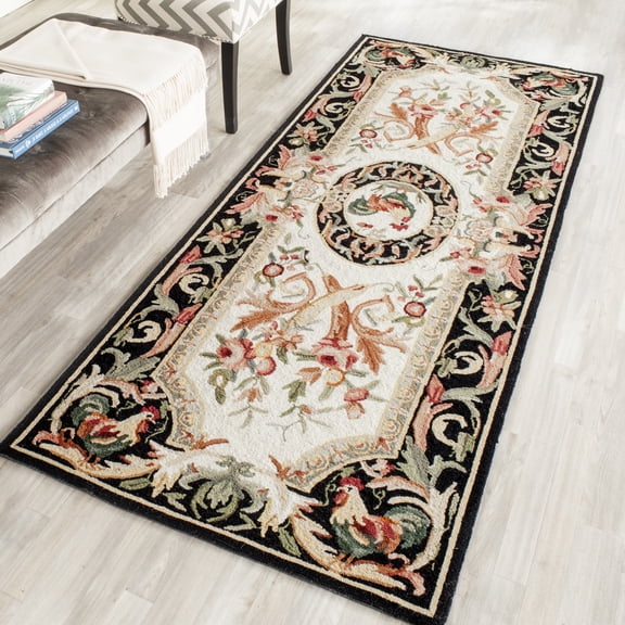 Safavieh Chelsea Elinor Animal Wool Runner Rug, Ivory/Black, 3' x 12'