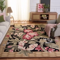 Safavieh Chelsea Elton Bordered Wool Area Rug, Black/Brown, 9' x 12'