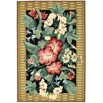 SAFAVIEH Chelsea Elton Bordered Wool Area Rug, Black/Brown, 9' x 12'