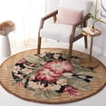 thumbnail image 1 of Safavieh Chelsea Elton Bordered Wool Area Rug, Black/Brown, 8' x 8' Round, 1 of 11