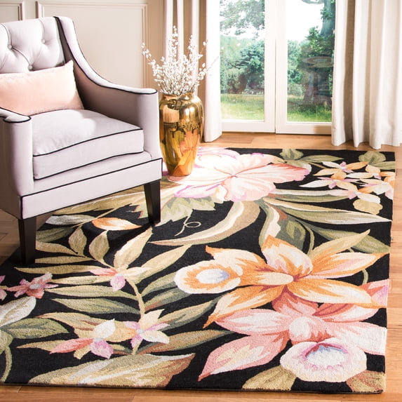 Safavieh Chelsea Ema Floral Area Rug, Black, 2'6" x 4'