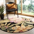 thumbnail image 1 of Safavieh Chelsea Ema Floral Area Rug, Black, 5'6" x 5'6" Round, 1 of 12