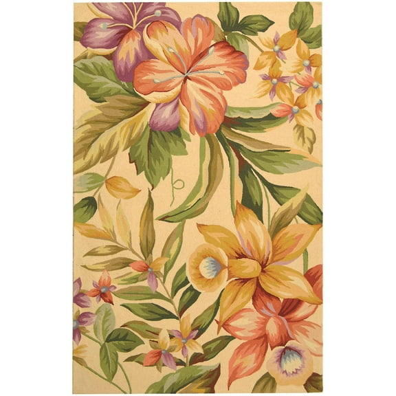 SAFAVIEH Chelsea Ema Floral Wool Area Rug, Ivory, 7'9" x 9'9"