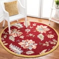 thumbnail image 1 of SAFAVIEH Chelsea Emmet Floral Wool Area Rug, Red, 4' x 4' Round, 1 of 8