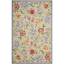 SAFAVIEH Chelsea Endika Floral Wool Area Rug, Ivory, 1'8" x 2'6"