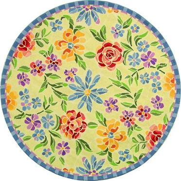 SAFAVIEH Chelsea Endika Floral Wool Area Rug, Ivory, 5'6" x 5'6" Round