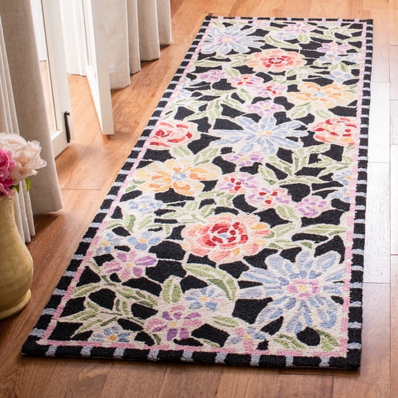 Safavieh Chelsea Endika Floral Runner Rug, Black, 2'6" x 8'