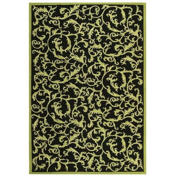 SAFAVIEH Chelsea Flanagan Floral Wool Area Rug, Black, 3'9" x 5'9"