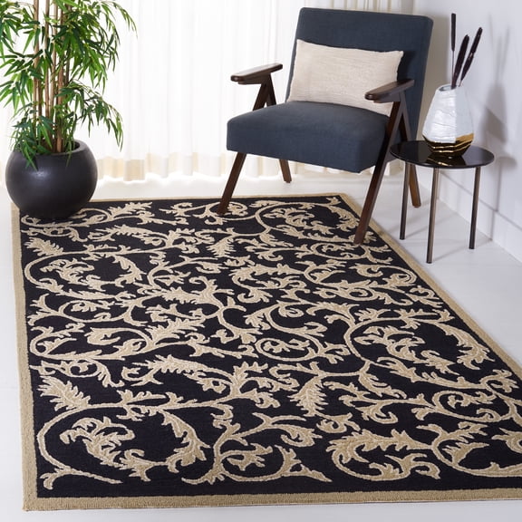 Safavieh Chelsea Flanagan Bordered Wool Area Rug, Black, 5'3" x 8'3"