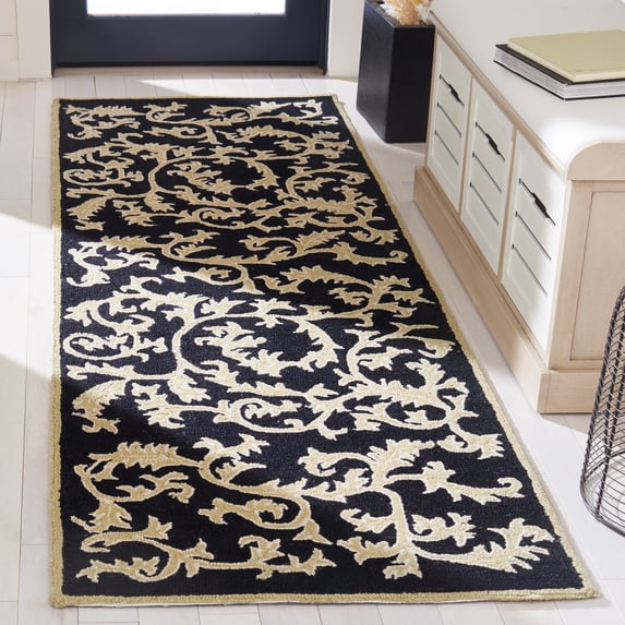 Safavieh Chelsea Flanagan Bordered Wool Runner Rug, Black, 2'6" x 8'