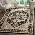 thumbnail image 1 of SAFAVIEH Chelsea Flowers Floral Wool Area Rug, Black/Natural, 8'9" x 11'9", 1 of 7