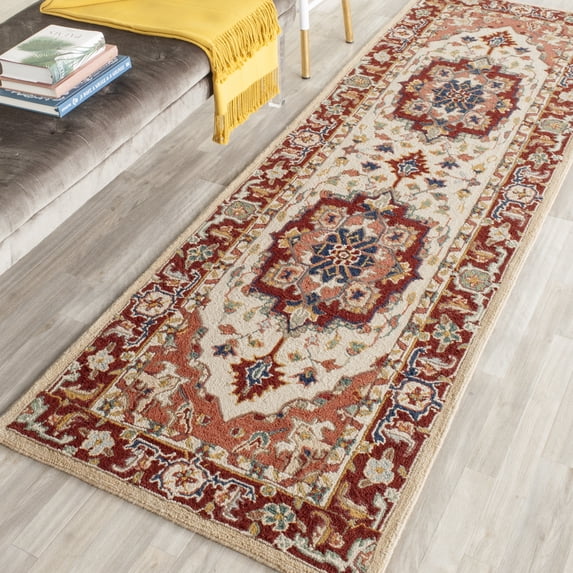 Safavieh Chelsea Flowers Floral Runner Rug, Red/Ivory, 2'6" x 12'
