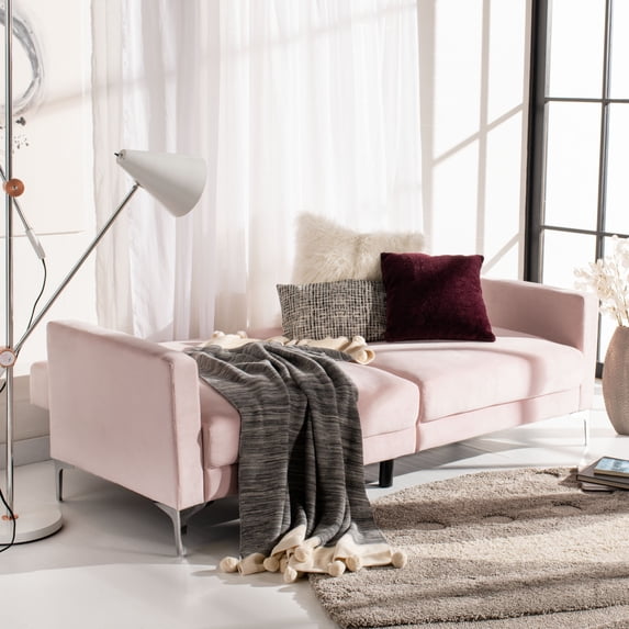 SAFAVIEH Chelsea Foldable Futon Bed Blush / Chrome