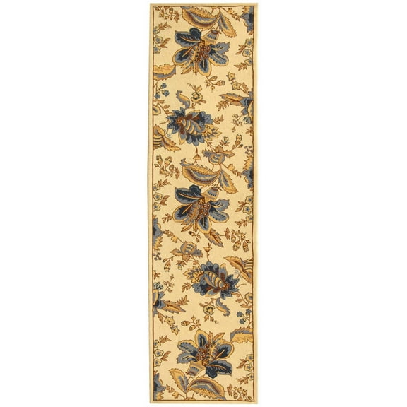 SAFAVIEH Chelsea Garrick Floral Wool Runner Rug, Ivory, 2'6" x 6'