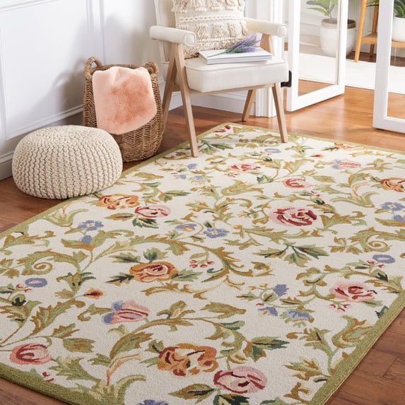 Safavieh Chelsea Georgiana Bordered Wool Area Rug, Ivory, 3' x 3' Square