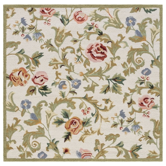 Safavieh Chelsea Georgiana Bordered Wool Area Rug, Ivory, 4' x 4' Square
