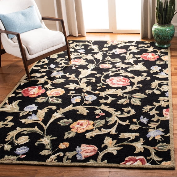 Safavieh Chelsea Georgiana Bordered Wool Area Rug, Black, 9' x 12'