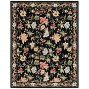 SAFAVIEH Chelsea Gisselle Bordered Wool Area Rug, Black, 11' x 15'