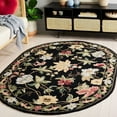 thumbnail image 1 of Safavieh Chelsea Gisselle Bordered Wool Area Rug, Black, 6' x 9' Oval, 1 of 13