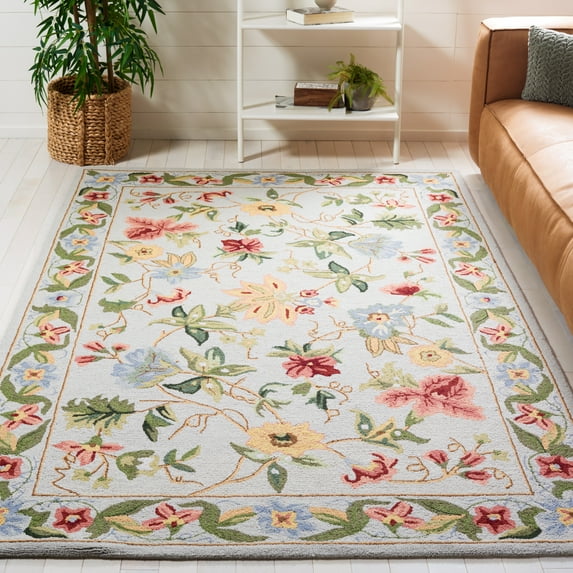 Safavieh Chelsea Gisselle Bordered Wool Area Rug, Gray, 3' x 3' Square