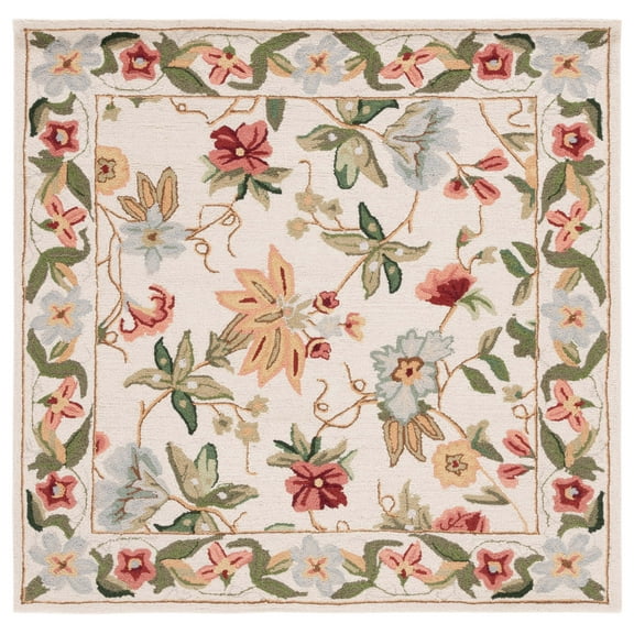 Safavieh Chelsea Gisselle Bordered Wool Area Rug, Ivory, 3' x 3' Square