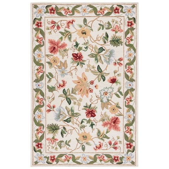 Safavieh Chelsea Gisselle Bordered Wool Area Rug, Ivory, 5'3" x 8'3"