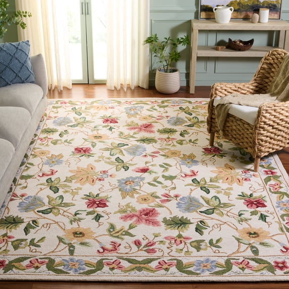 Safavieh Chelsea Gisselle Bordered Wool Area Rug, Ivory, 9' x 12'