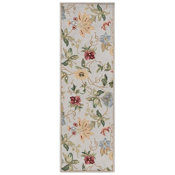Safavieh Chelsea Gisselle Bordered Wool Runner Rug, Gray, 2'6" x 10'