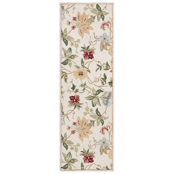 Safavieh Chelsea Gisselle Bordered Wool Runner Rug, Ivory, 2'6" x 14'