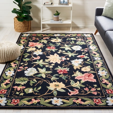 Safavieh Chelsea Gisselle Bordered Wool Area Rug, Black, 1'8" x 2'6"