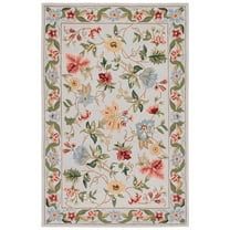 SAFAVIEH Chelsea Gisselle Floral Wool Area Rug, Black, 1'8" x 2'6"