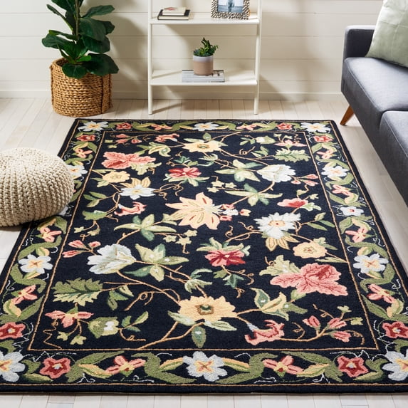 Safavieh Chelsea Gisselle Bordered Wool Area Rug, Black, 2'6" x 4'