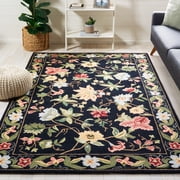 Safavieh Chelsea Gisselle Bordered Wool Area Rug, Black, 5'3" x 8'3"