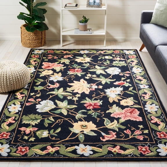 Safavieh Chelsea Gisselle Bordered Wool Area Rug, Black, 5'3" x 8'3"