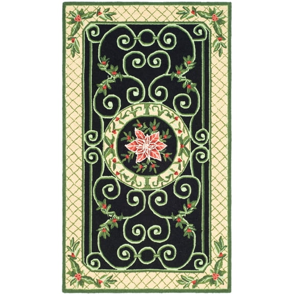 Safavieh Chelsea Gwendolyn Bordered Wool Area Rug, Green/Beige, 2'9" x 4'9"