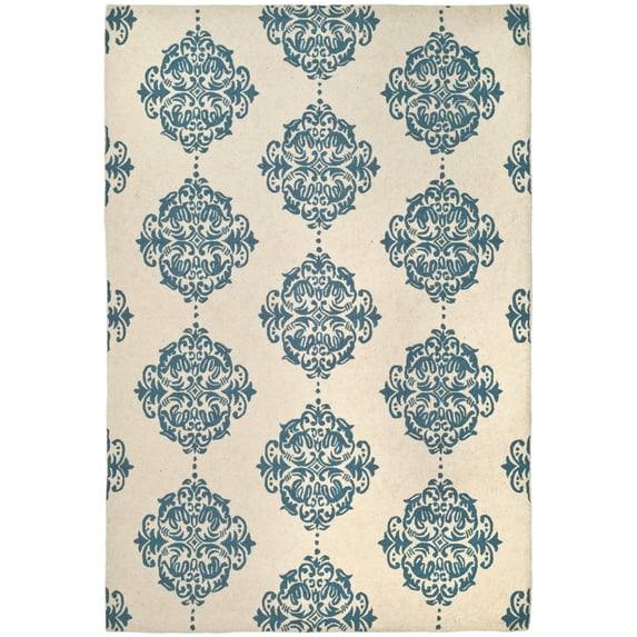 SAFAVIEH Chelsea HK145A Hand-hooked Ivory / Blue Rug