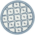 thumbnail image 1 of SAFAVIEH Chelsea Lara Bordered Wool Area Rug, Ivory/Blue, 4' x 4' Round, 1 of 8