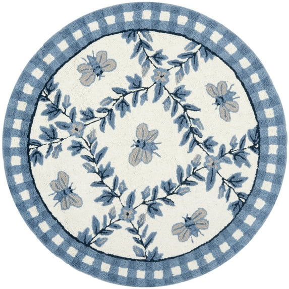 SAFAVIEH Chelsea HK55D Hand-hooked Ivory / Blue Rug