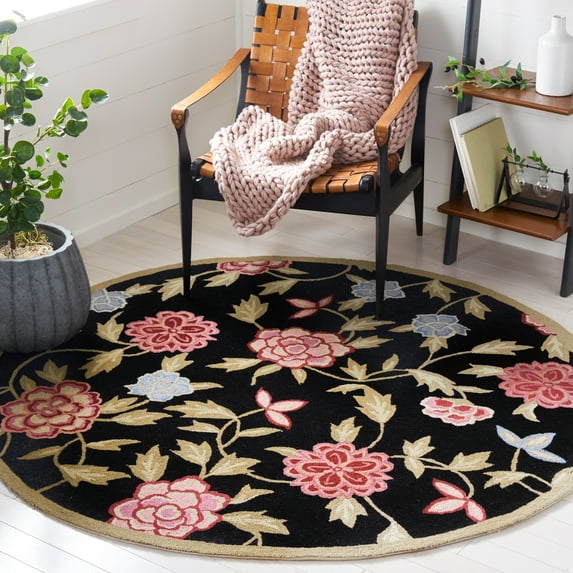 SAFAVIEH Chelsea HK714B Hand-hooked Black / Green Rug