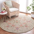 thumbnail image 1 of Safavieh Chelsea Harlan Bordered Wool Area Rug, Beige/Green, 8' x 8' Round, 1 of 12