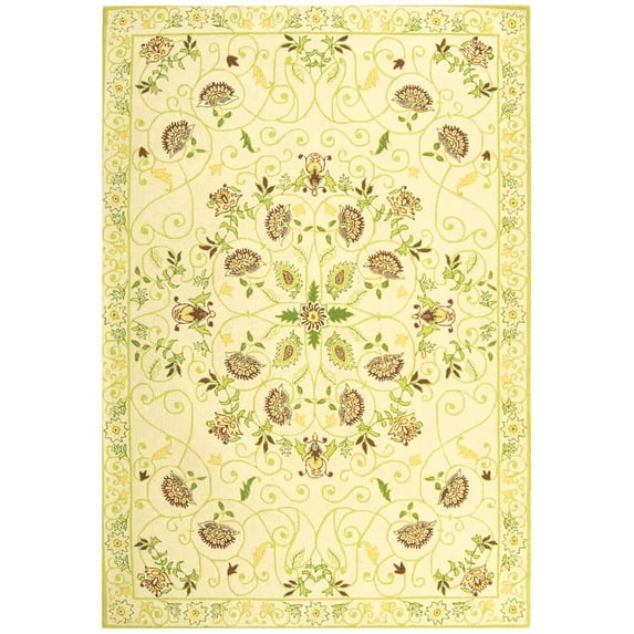 Safavieh Chelsea Harlan Bordered Wool Area Rug, Ivory/Green, 6' x 9'