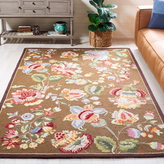 Safavieh Chelsea Hayleigh Bordered Wool Area Rug, Brown, 2'9" x 4'9"