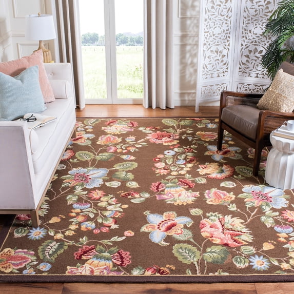 Safavieh Chelsea Hayleigh Bordered Wool Area Rug, Brown, 8' x 10'