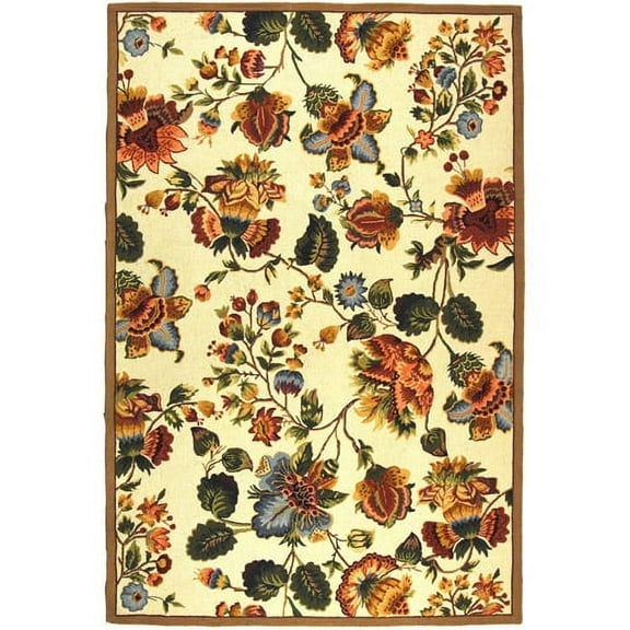 SAFAVIEH Chelsea Hayleigh Floral Wool Area Rug, Ivory, 1'8" x 2'6"