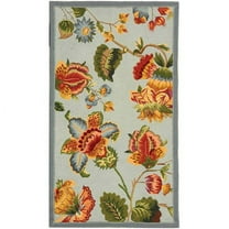 SAFAVIEH Chelsea Hayleigh Floral Wool Area Rug, Light Blue, 2'9" x 4'9"